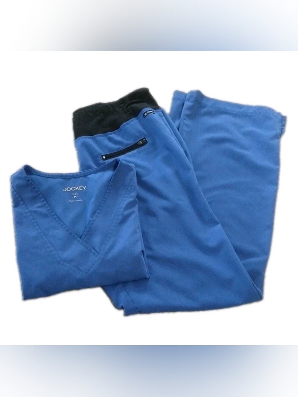 Jockey Women's Size M Scrubs Pant Set Royal Blue Short Sleeves - Picture 4 of 14